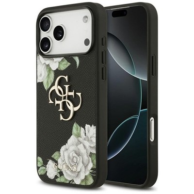 CG MOBILE Guess Grained Roses & Große 4G Logo Hülle für iPhone 17 Pro Max