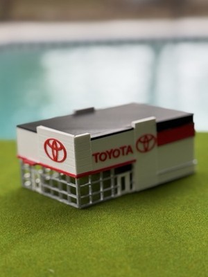 Car Dealership TOYOTA  Shop Nostalgic Diorama N Scale Layout Train Sales Retail