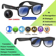 AI smart glasses with camera transition lenses for women with headphone