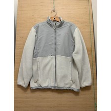 The North Face Girls Denali Fleece Jacket XL Grey Cream Full Zip Outdoor Coat