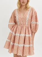 Maje Kleid Rosa Blumen Gr. 40 FR / L Damen Leinen Mini Floral MFPRO02516