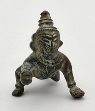 18thc Bronze Figure of Baby Krishna Aka Laddu Gopal or Bal Gopal Hindu God