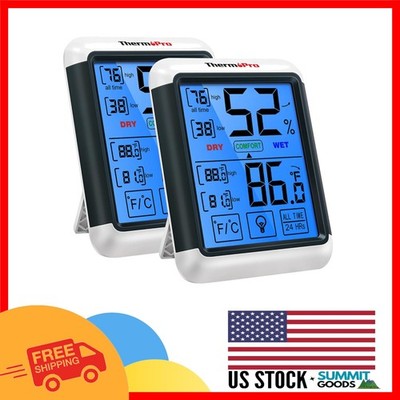 Compact Indoor Thermometer Hygrometer with Max/Min Records and Comfort Indicator