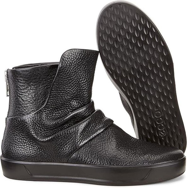 Women Ecco Boots Black Leather 44