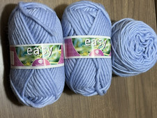 SandnesGarn EASY Yarn BLUE 5904 100 Merino Wool 50gr ea. Set of 3