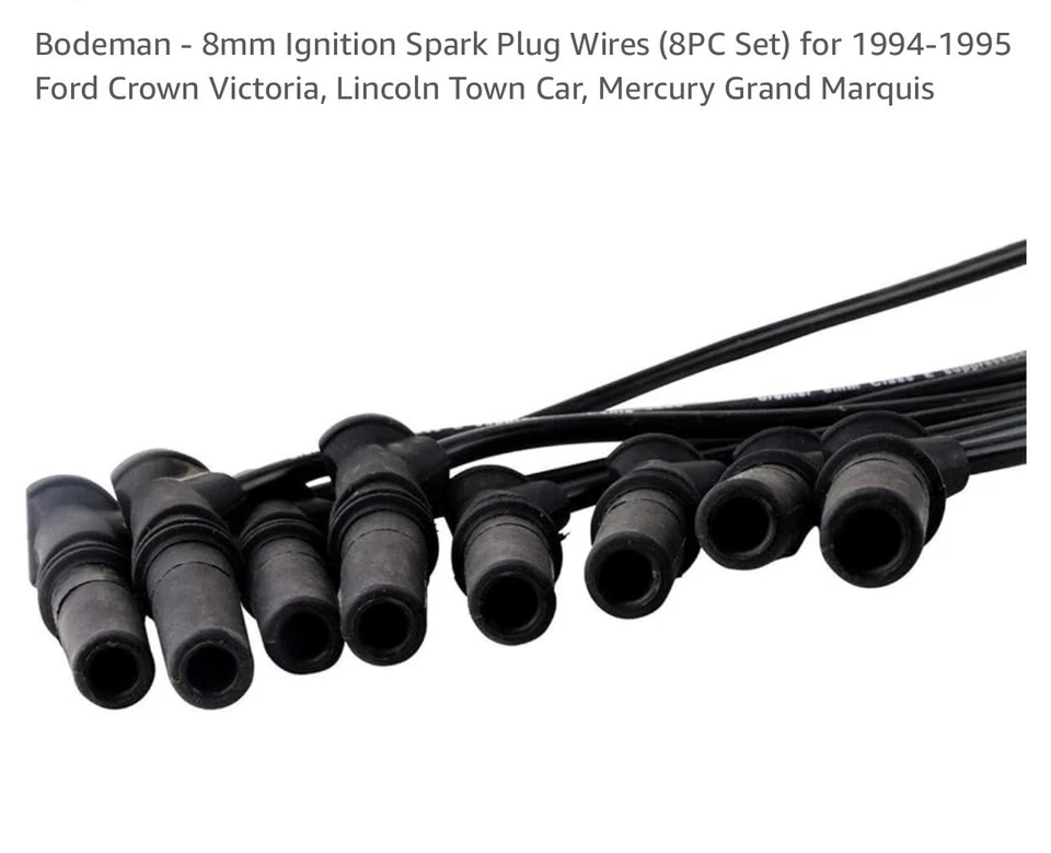 Juego de 8 cables de bujía Bodeman-8 mm para 94-95 Ford Crown Vic -Lincoln- Mercury  Foto 2 de 4
