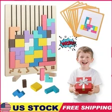 Wooden Block Stacking Puzzle Toy, Sliding Tiles Game, Russian Block Game OY