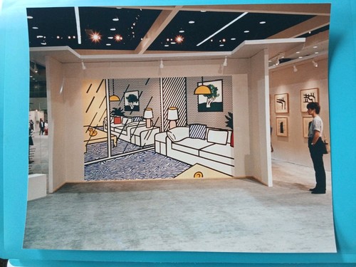 Roy Lichtenstien ' Wallpaper With Blue Floor Interior' 1991 High Gloss Print