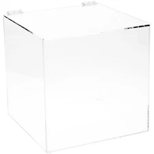 Plymor Clear Acrylic Display Case Box With Hinged Lid, 12" x 12" x 12"