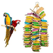 Parrot Toys for Medium Birds, Parrot Chewing Toys Natural Wooden Cardboard