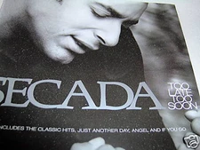 JON SECADA-TOO LATE YOO SOON 4 TRACKS UK MINT CD