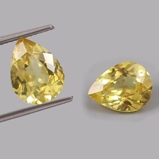 9x7 MM AAA Natural Flawless Ceylon Yellow Sapphire Pear Loose Gemstone Cut Pair
