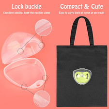 2Pcs Universal Pacifier Case, Pacifier Holder Case, BPA Free, Transparent,