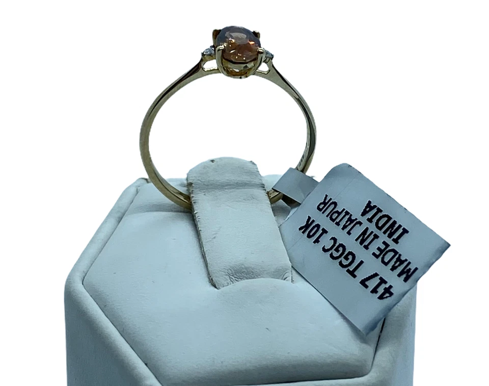 Andalusite & Diamond 9K Gold Ring Size P-Q / 8 tcw 0.78cts  Foto 2 de 4