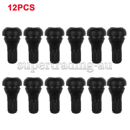 12x TR412 Car Auto Snap In Tyre (Tire) Valve Rubber Tubeless Short Valve Stems - Picture 1 of 10