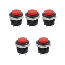 5Pcs Momentary Push Button Switch SPST AC250V/3A AC125V/6A Mini Off ON ON Red