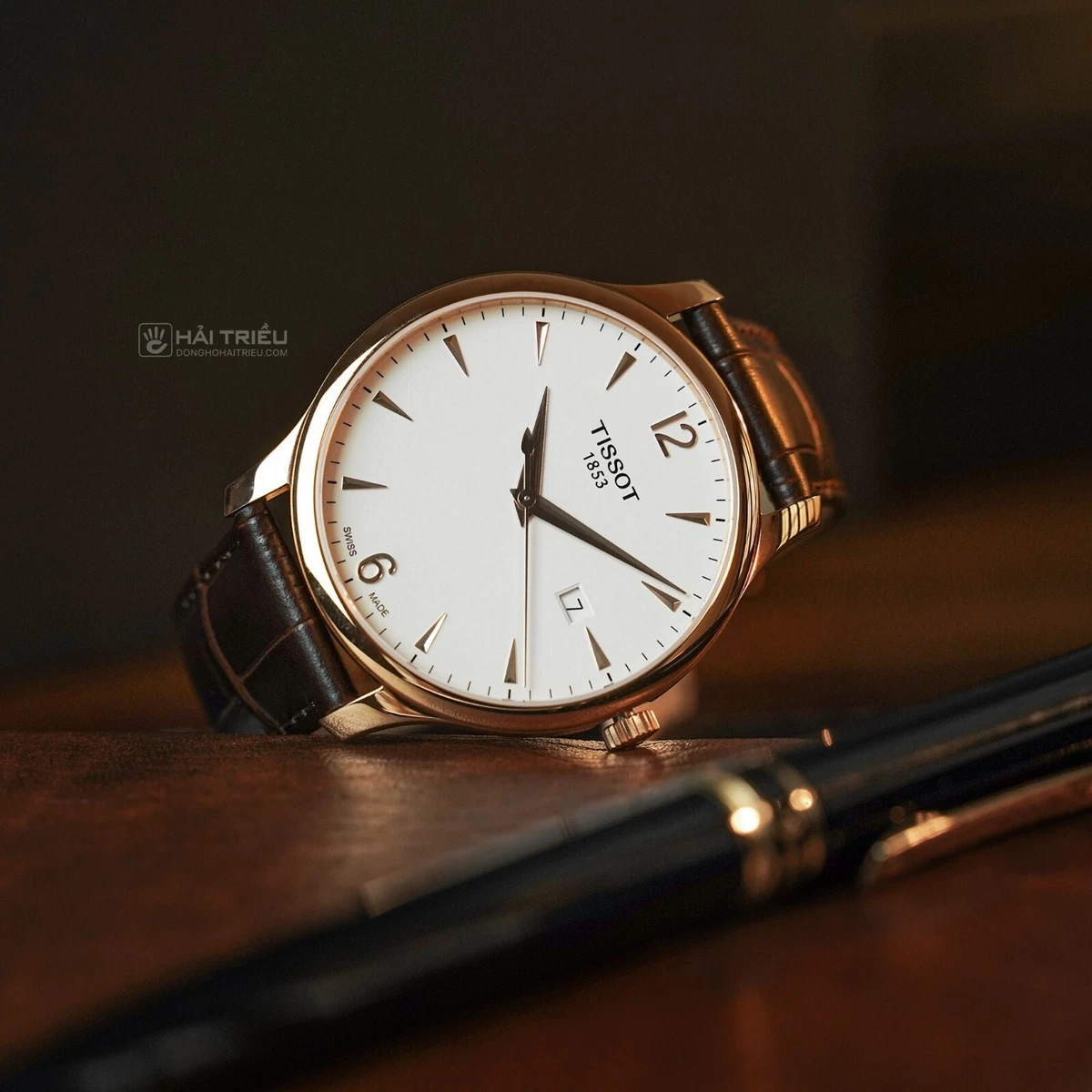 Tissot Tradition Luxus Quarz Uhr Business Herrenuhr Gold Rosegold 