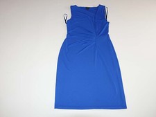 Talbots Women's Sleeveless Sheath Dress Petite Medium Blue Knee Length Stretch