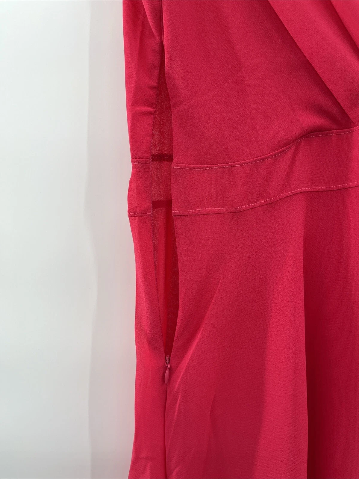 VETEMENTS Abito donna Fei Ning rosa maxi chiffon foderato XL femminile romantico **LEGGI**
