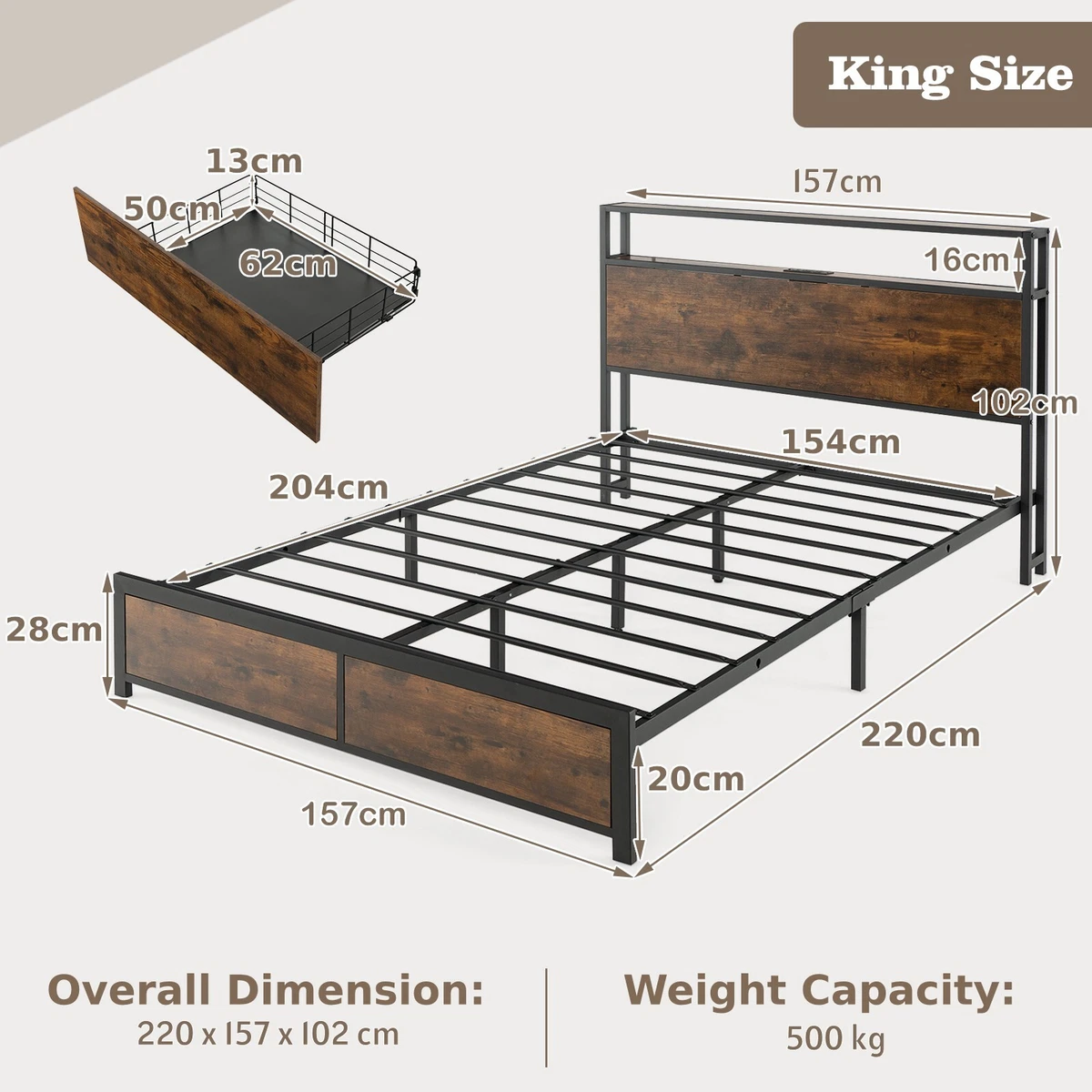 Full size metal bed rails outlet