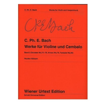 BACH WORKS FOR VIOLIN AND HARPISCHORD VOLUME 2 MUSIC BOOK WIENER URTEXT SCHOTT