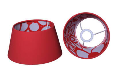 Lampenschirm für Tischleuchte in Rund  Flashback Chintz Rot TL 25-18-14