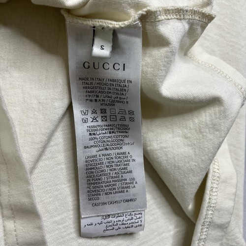 Gucci T-Shirt Mens Small Cream Pineapple Graphic Short Sleeve 22,705 Gucci Songs - Picture 9 of 15