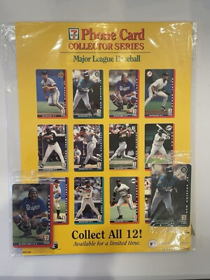 Griffey Jr 1997 7-11 Phone Card Countertop Display Board With 2-sealed Packs New