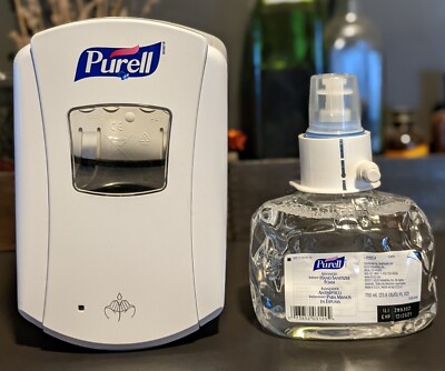 NEW PUREL LTX-12 Touch-Free Dispenser White w/ *EXPIRED* New & Full 700mp Refill