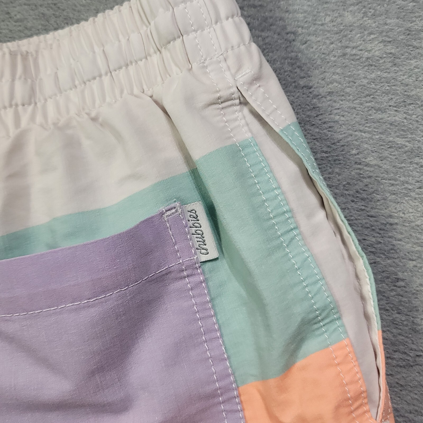 Chubbies Swim Shorts Mens XL Multicolor Striped Lined Drawstring Beach Trunks