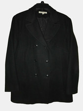 Vintage JASON KOLE Double Breasted Black Wool Jacket Coat Size Medium