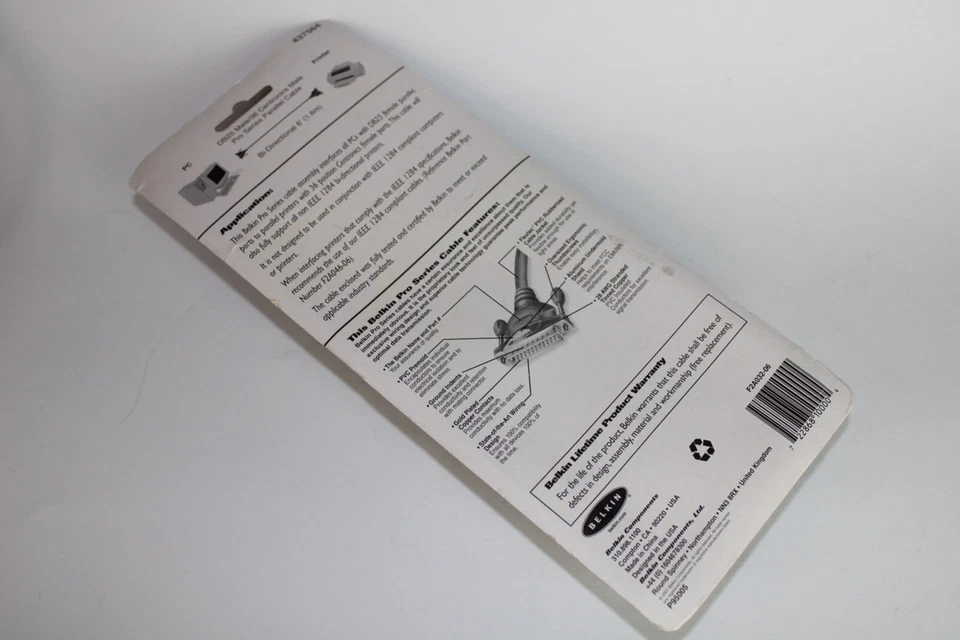 NOS Belkin Pro 6ft IEEE-1284 DB25M/Cen36 Bi-Directional Parallel Printer Cable - Image 2 of 3