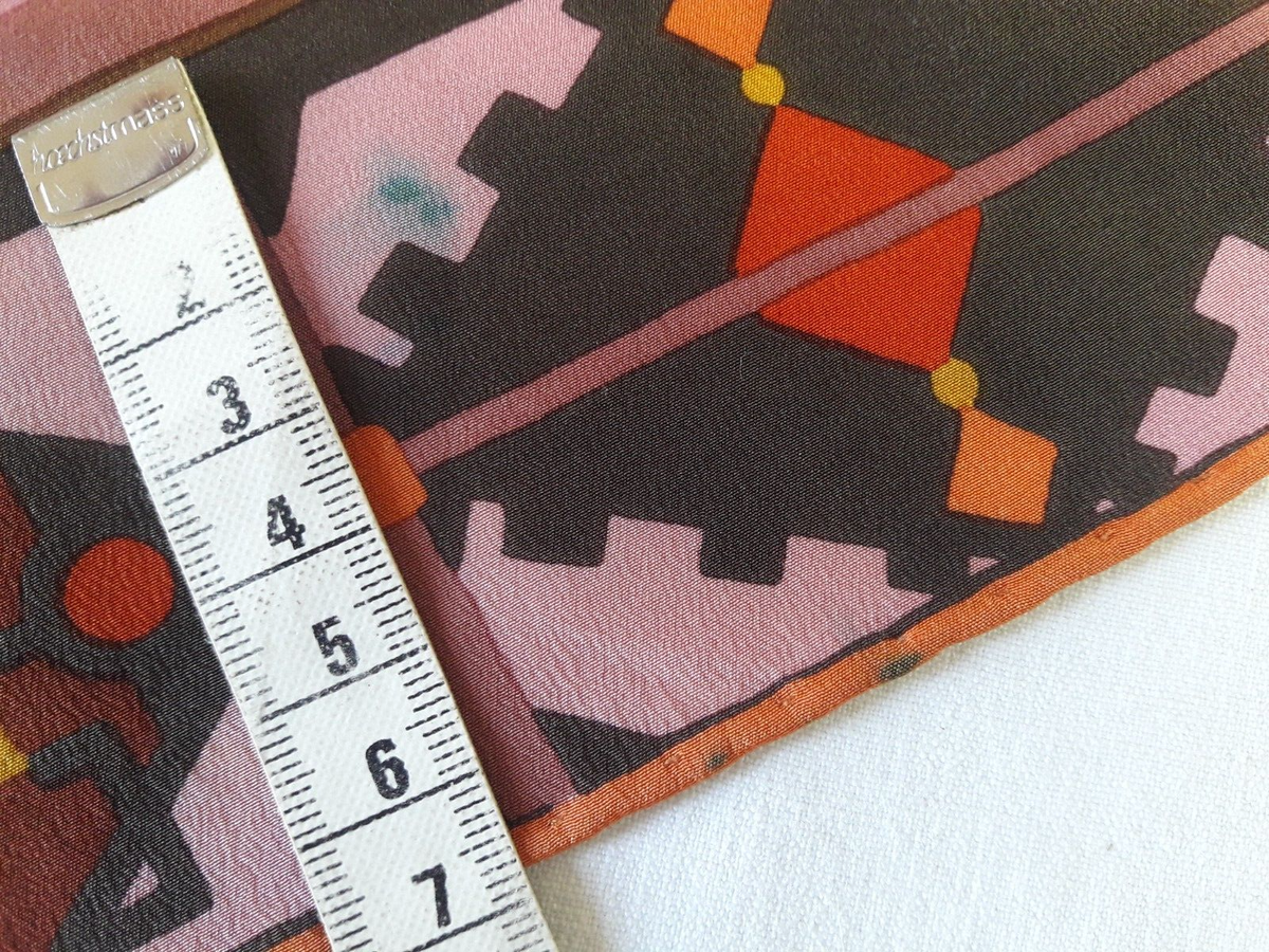 Foulard Carré Vintage Ken Scott - Soie, Motif Coquillages Bleu - Occasion Bon état