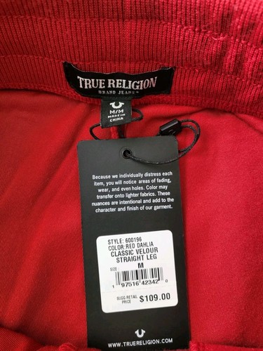 True Religion velour track pants Foil Logo Womens Size S XL Black - Picture 6 of 6