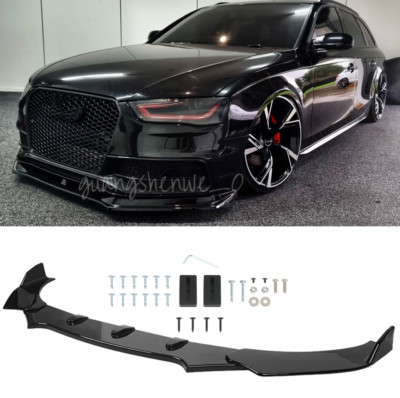 Front Bumper Lip Spoiler Splitter For AUDI A3 A4 A5 A6 B6 B7 B8 B9 S3 S4 S5