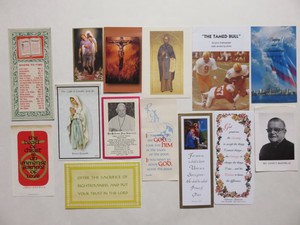Fourteen Misc Religious Prayer Cards Tracts Funeral Cards