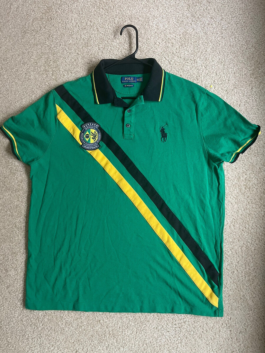 Polo Ralph Lauren BRASIL Green Polo Shirt #5 Size Custom Slim Fit