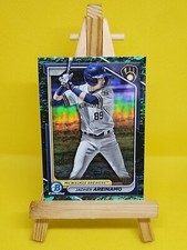 2024 Bowman Chrome Aqua Lunar Refractor Jadher Areinamo RC #'d 033/125 - Brewers