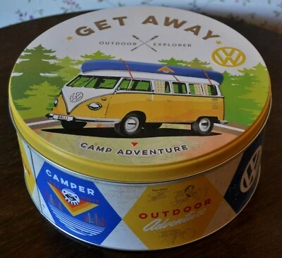 Nostalgic Art BOITE DE CONSERVATION RONDE, VW BULLI - GET AWAY, neuve rare - Photo 1/2