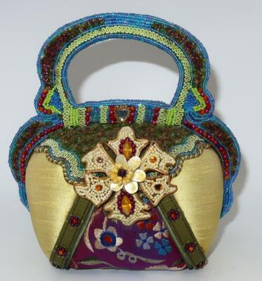 Mary Frances Beaded Handbag Purse, Jewels, Flowers, Shells, 1/2