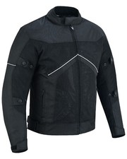 Mens Summer Mesh Motorcycle Jacket Black Textile CE Armour Ventilated