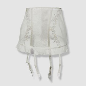 $147 Lise Charmel Women's White Lace La Beaute Waspie Suspender Belt Size S