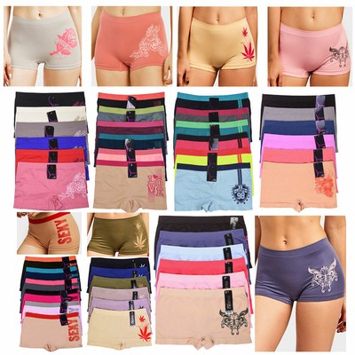 12 Sexy Love Seamless Boyshort Panties 