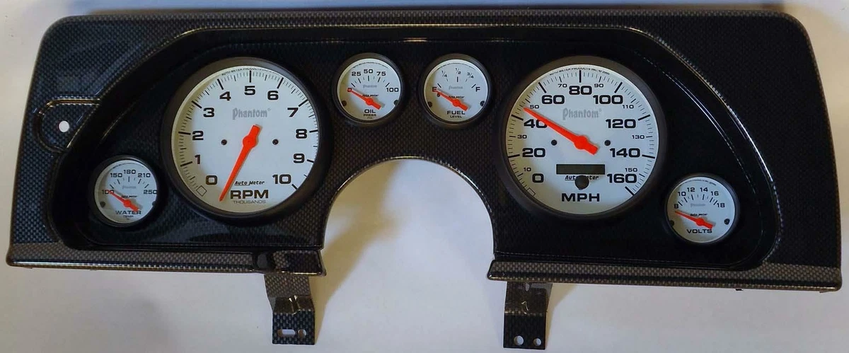 90 92 Camaro Carbon Dash Carrier w Auto Meter Phantom Electric