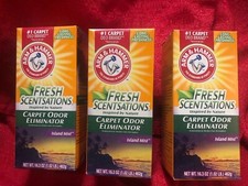 Lot of 3 Arm  Hammer Island Mist Scented Carpet Odor Eliminator 18 oz./each New