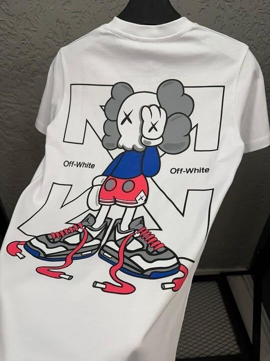 Off White T-shirt , Streetwear White cotton tee for Men
