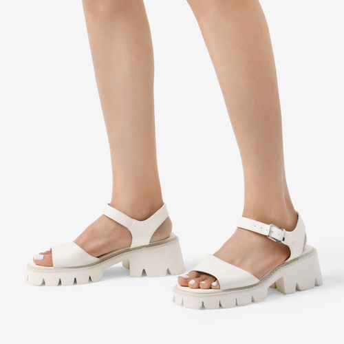Women Low Platform Chunky Block Heels Square Toe Ankle Straps Dress Heel Sandals - Picture 7 of 24