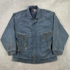 Nankai Jacket Mens size 3XL Bomber Motorcycle Racing Mechanic Vintage Blue