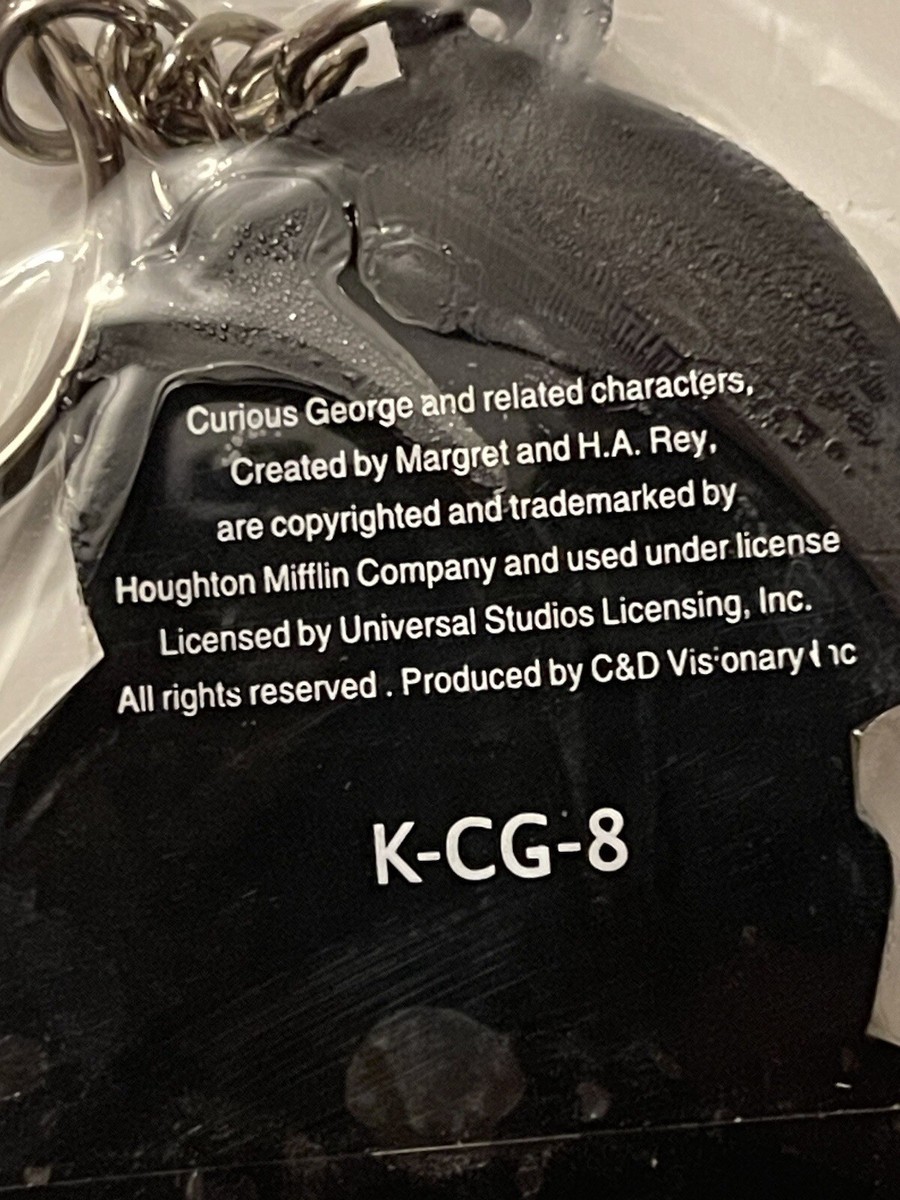 Curious George Rubber Keychain: Licensed, Vintage, New, Great