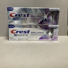 Crest 3D White Brilliance Toothpaste Vibrant Peppermint Large Size 2 Pack 4.6 oz